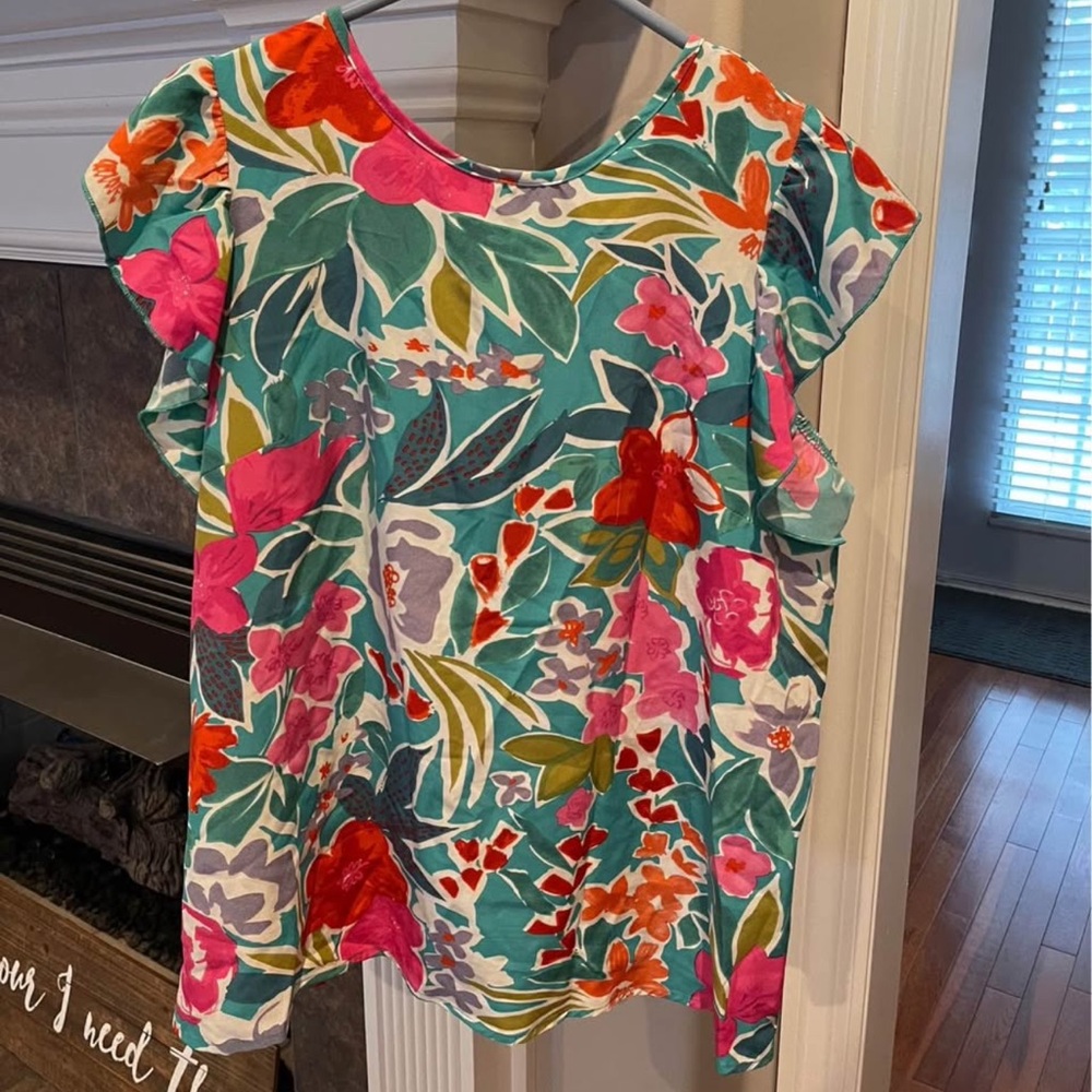 SHEIN Colorful Floral Print Blouse